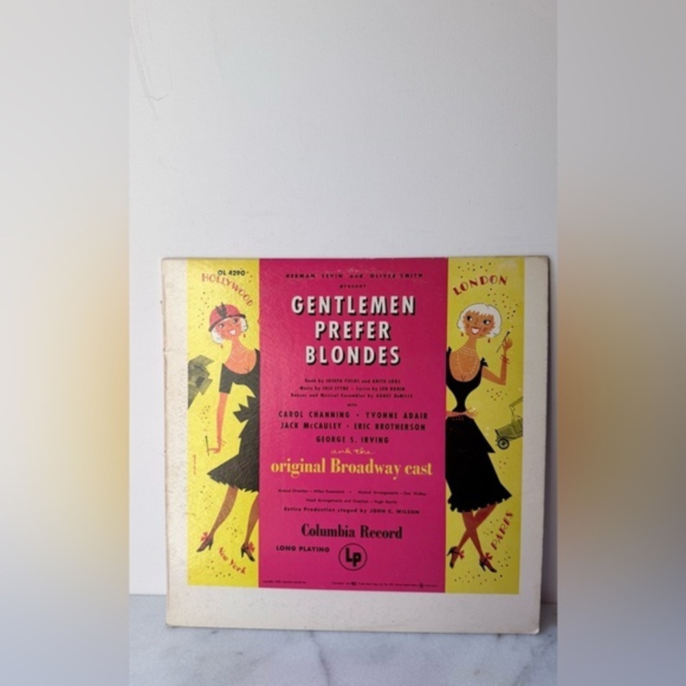 Gentlemen Prefer Blondes Original Broadway Cast Vinyl - Pink & Yellow Cover